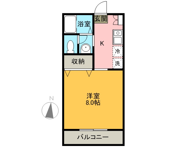 リジェール 201号室 間取り