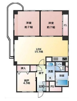 船橋グリーンハイツ２－６－１ 705号室 間取り
