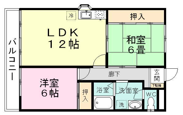 スカイハイツ窪田 303号室 間取り