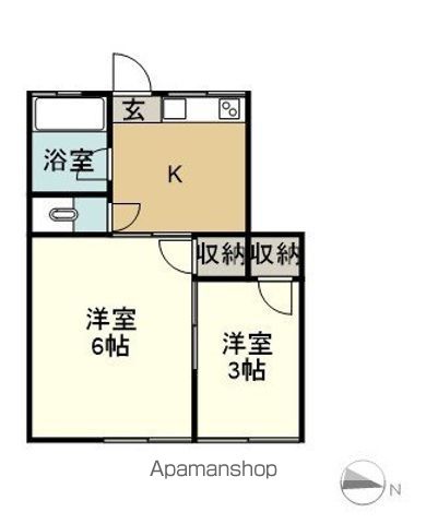 福美荘 102号室 間取り