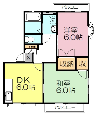 マインドムＢ 201号室 間取り