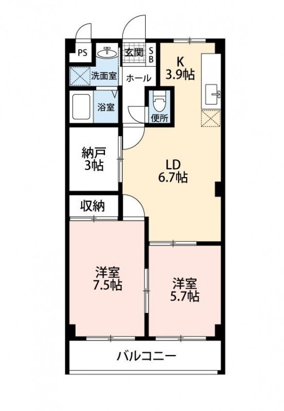 プロニティハイム 303号室 間取り