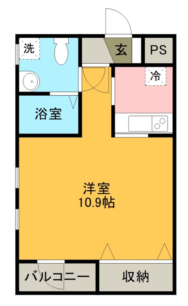 &alpha;ーＦＩＣＴＩＯＮ 303号室 間取り