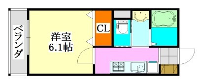 Ｖｅｒｔ 103号室 間取り