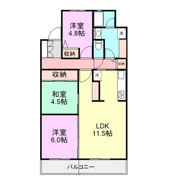 ラポール観山 705号室 間取り
