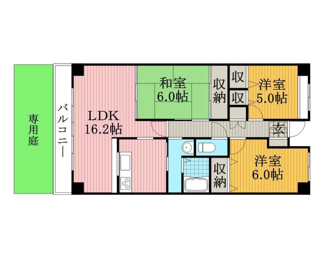 エクシード八千代中央 105号室 間取り