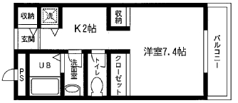 ＳＴＵＤＩＯ－ＦＬＡＴ　ＳＨＩＢＡＹＡＭＡ 303号室 間取り