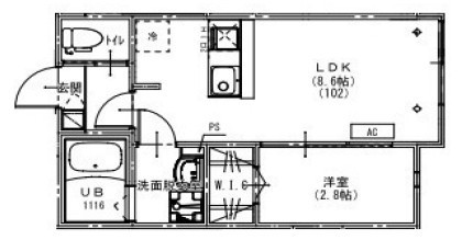 ＫＥＩＡＩ　ＲＥＳＩＤＥＮＣＥ　北習志野Ⅲ 102号室 間取り