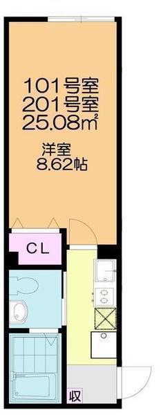 グランパーク鎌ケ谷 201号室 間取り