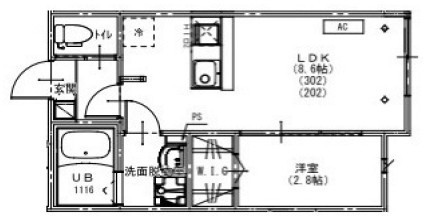 ＫＥＩＡＩ　ＲＥＳＩＤＥＮＣＥ　北習志野Ⅲ 202号室 間取り
