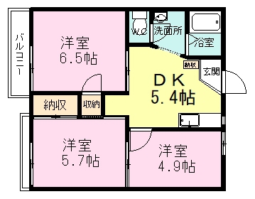 サンコート三番館 101号室 間取り