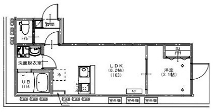 ＫＥＩＡＩ　ＲＥＳＩＤＥＮＣＥ　北習志野Ⅲ 103号室 間取り