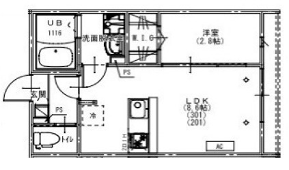 ＫＥＩＡＩ　ＲＥＳＩＤＥＮＣＥ　北習志野Ⅲ 201号室 間取り