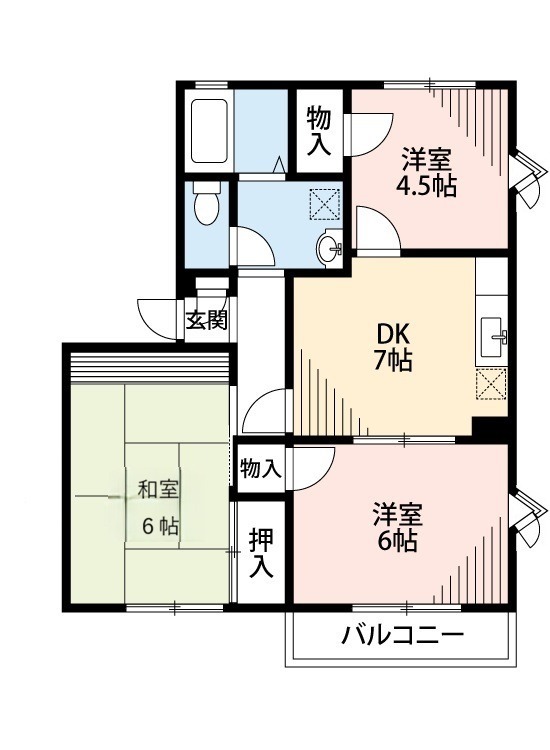 エスティーヌ津田沼Ⅱ 203号室 間取り