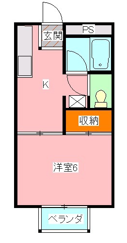 パストラルハウスＣ棟 205号室 間取り