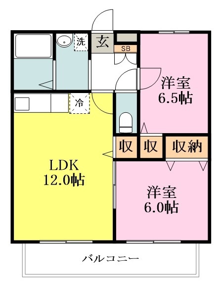 プランドールＢ 205号室 間取り