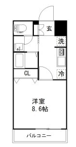 オーブ 203号室 間取り