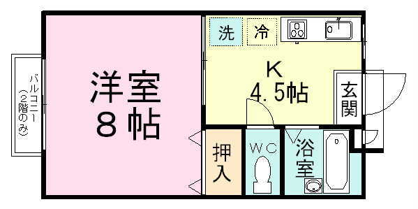 カレッジメント習志野Ｂ 102号室 間取り