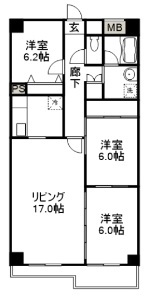 アクトヒルズ八千代Ⅱ 803号室 間取り