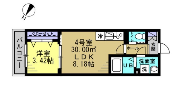 アウリイ大久保 304号室 間取り