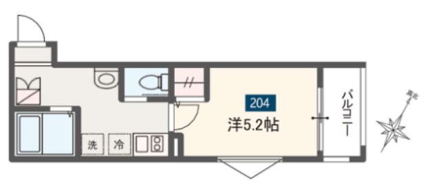 ＭＥＬＤＩＡ二和向台 204号室 間取り