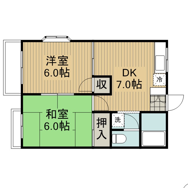 グランデュール芝山 201号室 間取り