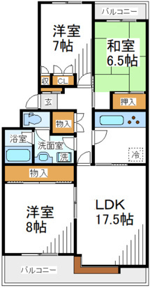 ＰＬＥＮＤＹ東船橋 205号室 間取り