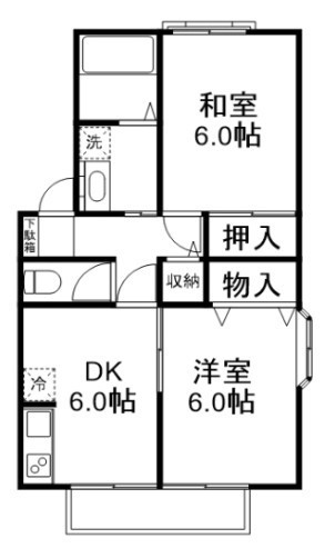グランメールコーポ 201号室 間取り