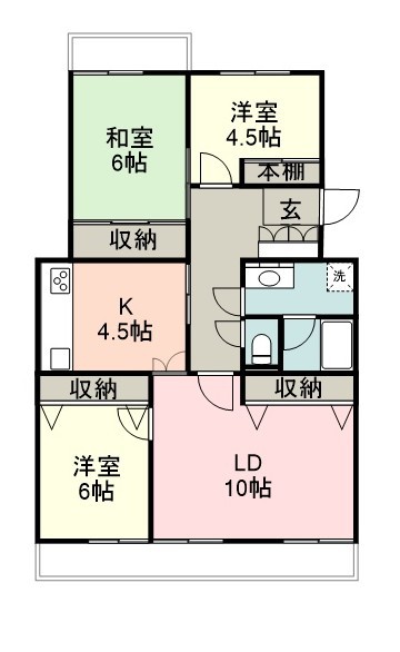 ガーデンコート八千代台６号棟 A301号室 間取り