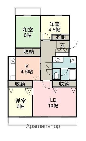 ガーデンコート八千代台６号棟 A301号室 間取り