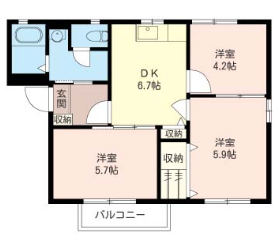 スカイメゾンＢ 202号室 間取り