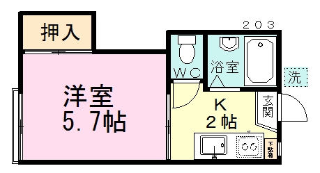 ドエル習志野 203号室 間取り