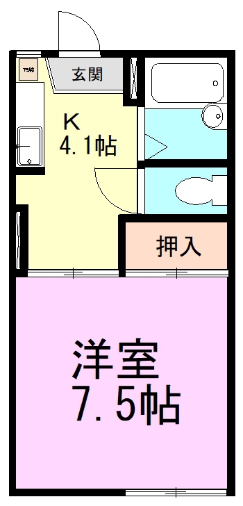 アーク江原台Ａ棟 103号室 間取り