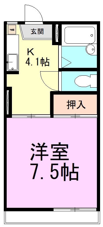 アーク江原台Ａ棟 206号室 間取り