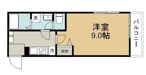 アルファリンデン 203号室 間取り