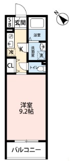 メテオールリオン 406号室 間取り
