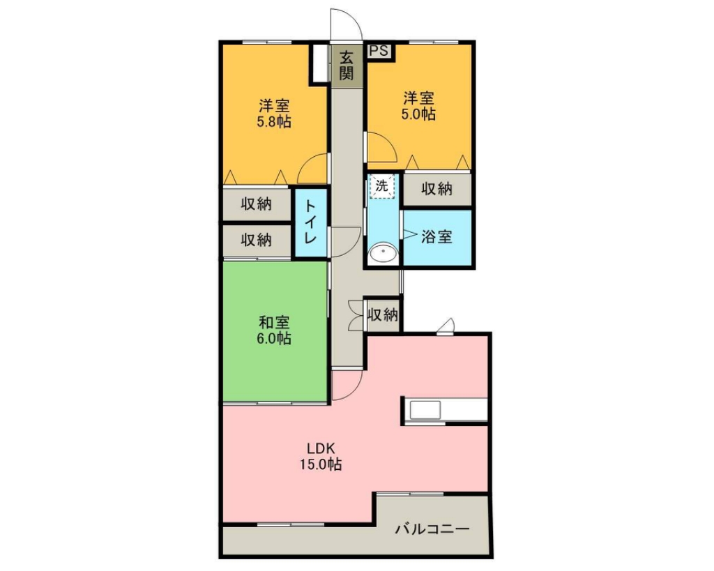 コルディアーレ西志津 206号室 間取り