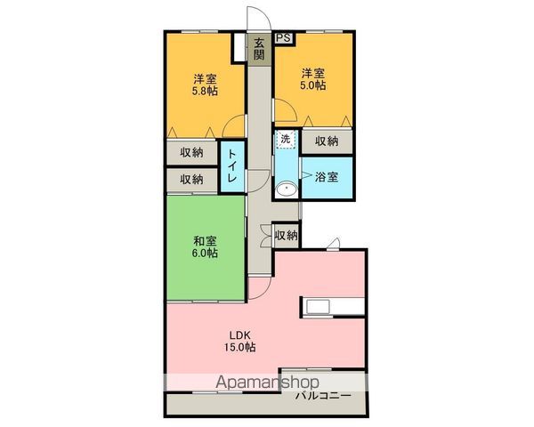 コルディアーレ西志津 206号室 間取り