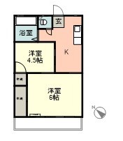 勝田フラワーマンション 106号室 間取り