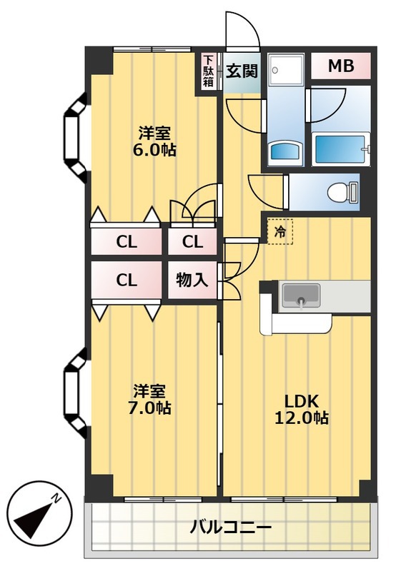 メゾンドソレイユ 505号室 間取り