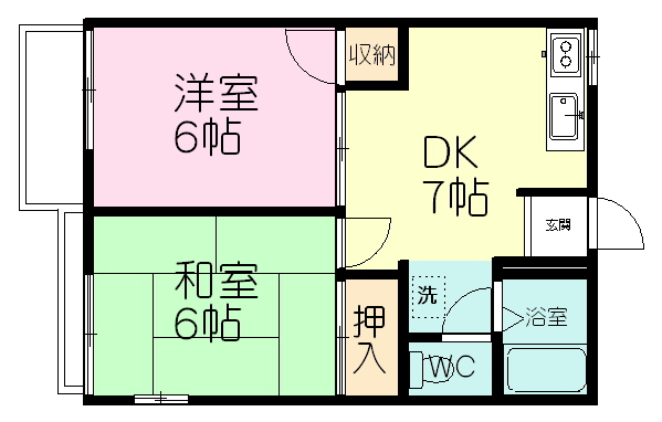 サンモール薬円台 205号室 間取り