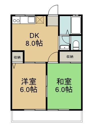 シティハイムアカツキ 201号室 間取り