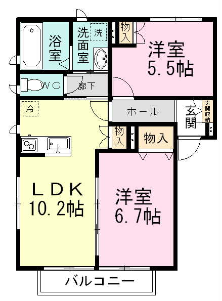 Ｂｏｎｈｅｕｒ（ボヌール） 201号室 間取り