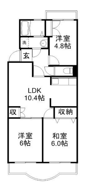 セントーサ西習志野Ⅱ 305号室 間取り