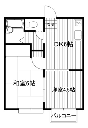 エステートピア三咲 202号室 間取り