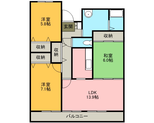 コンフォートシティ 105号室 間取り