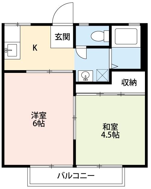 スカイハイツ（飯山満） 202号室 間取り