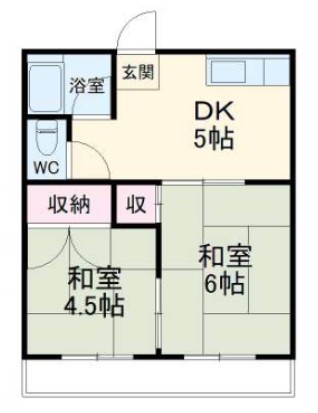 富貴荘 203号室 間取り