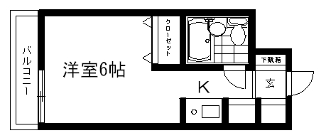 ペティパレス薬園台 103号室 間取り