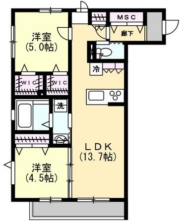 アネーロ東船橋 305号室 間取り